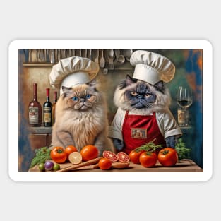 Two Cats in the Kitchen Sticker